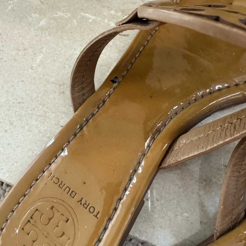 Tory Burch Miller Leather Sandals Tan